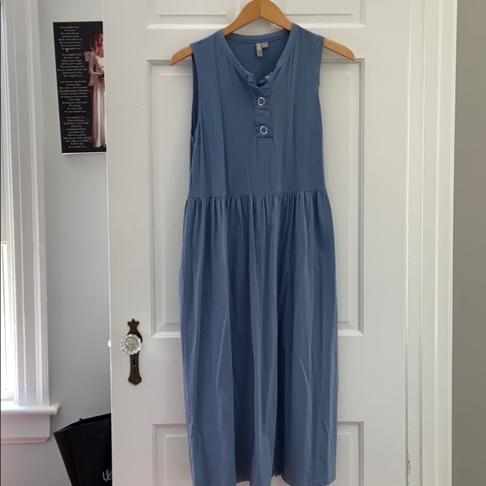 ASOS blue sleeveless midi dress